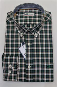 Camisa con bolsillo y botones cuello corte regular para hombre